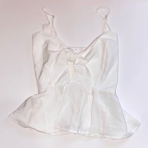 White tie knot flowy cute elegant summer top